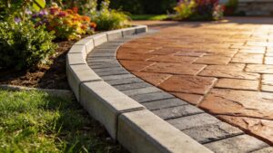 Paver patio with edge restraints showcasing stability and aesthetic appeal